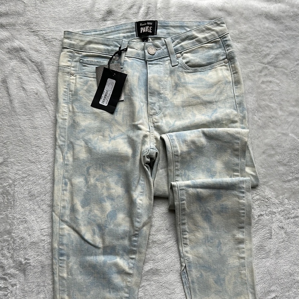New Paige Rosie HW Raw Hem Skinny Jeans 27